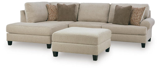 Steelwater Retreat 2-Piece Sectional with Chaise and Oversized Accent Ottoman in Latte - PKG024825