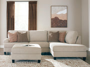 Steelwater Retreat 2-Piece Sectional with Chaise and Oversized Accent Ottoman in Latte - PKG024825