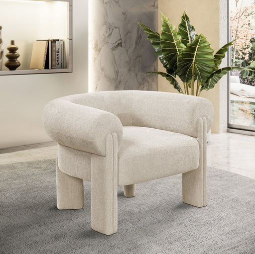 Stefano Fabric Upholstered Accent Chair in Beige - 482Beige