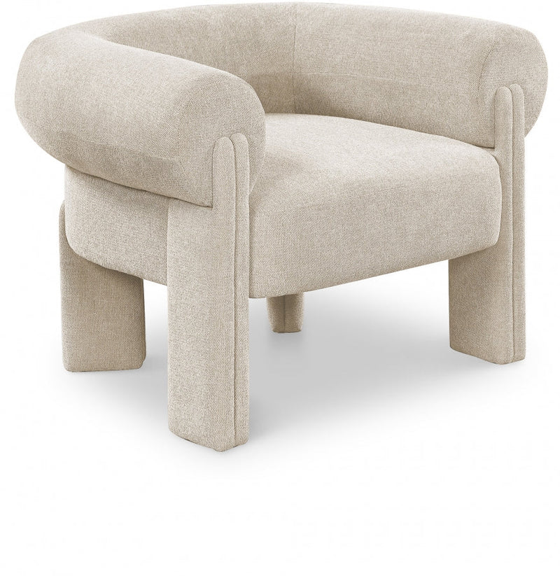 Stefano Fabric Upholstered Accent Chair in Beige - 482Beige