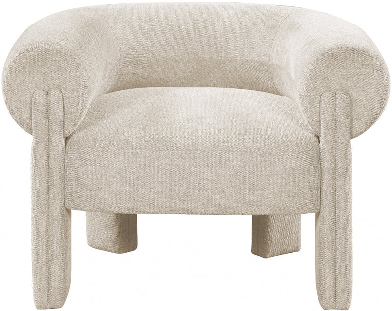 Stefano Fabric Upholstered Accent Chair in Beige - 482Beige