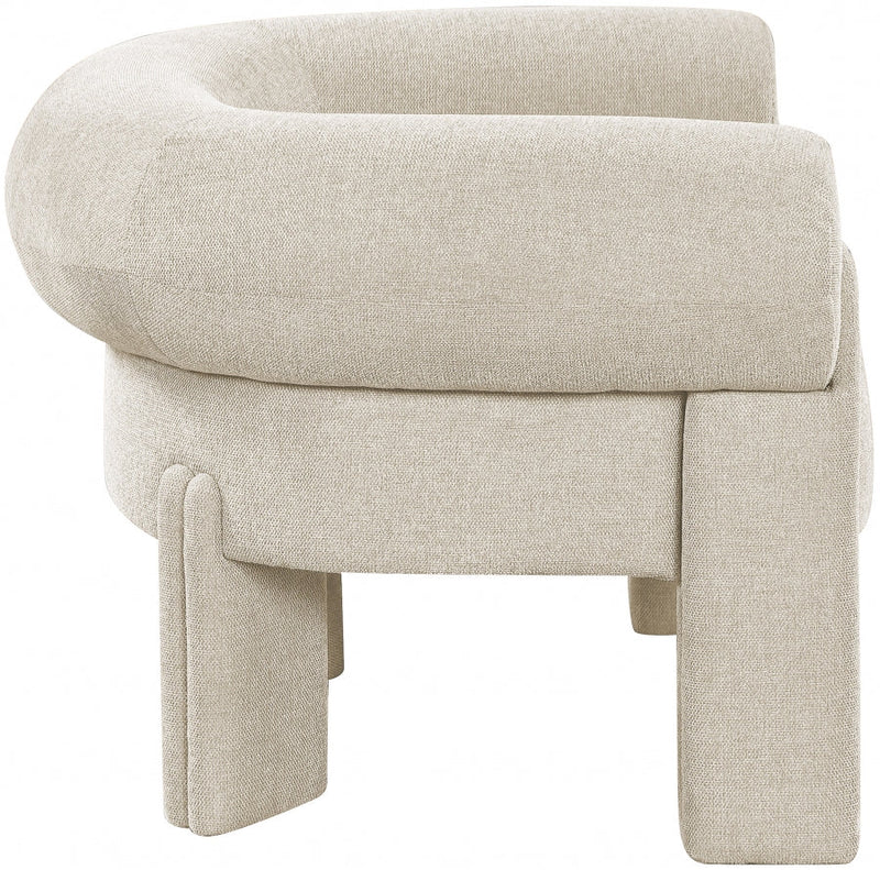 Stefano Fabric Upholstered Accent Chair in Beige - 482Beige