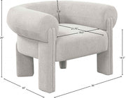 Stefano Fabric Upholstered Accent Chair in Beige - 482Beige