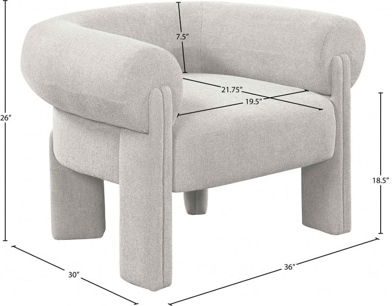 Stefano Fabric Upholstered Accent Chair in Beige - 482Beige