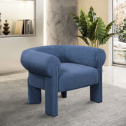 Stefano Fabric Upholstered Accent Chair in Blue - 482Navy