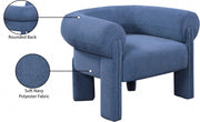 Stefano Fabric Upholstered Accent Chair in Blue - 482Navy