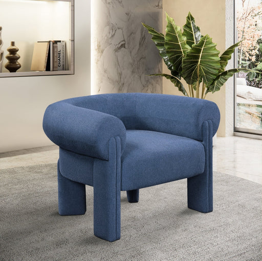 Stefano Fabric Upholstered Accent Chair in Blue - 482Navy