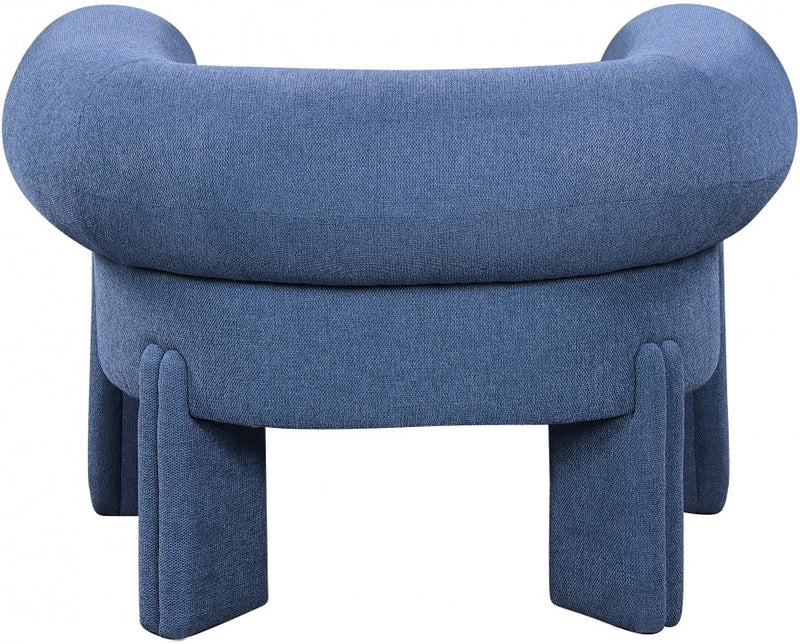 Stefano Fabric Upholstered Accent Chair in Blue - 482Navy