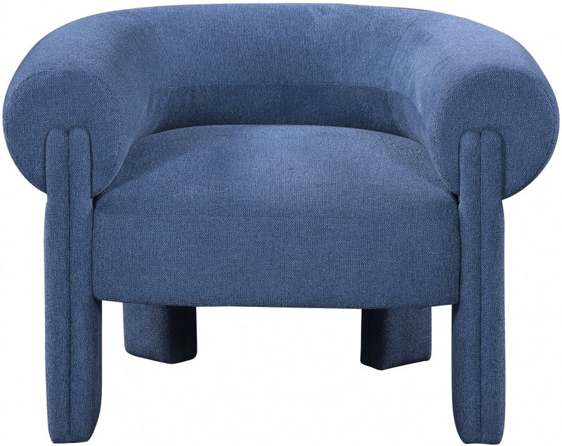Stefano Fabric Upholstered Accent Chair in Blue - 482Navy