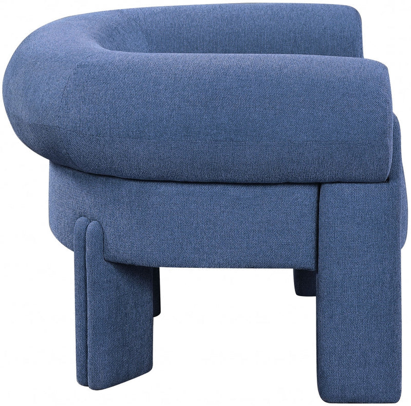 Stefano Fabric Upholstered Accent Chair in Blue - 482Navy