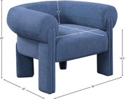 Stefano Fabric Upholstered Accent Chair in Blue - 482Navy