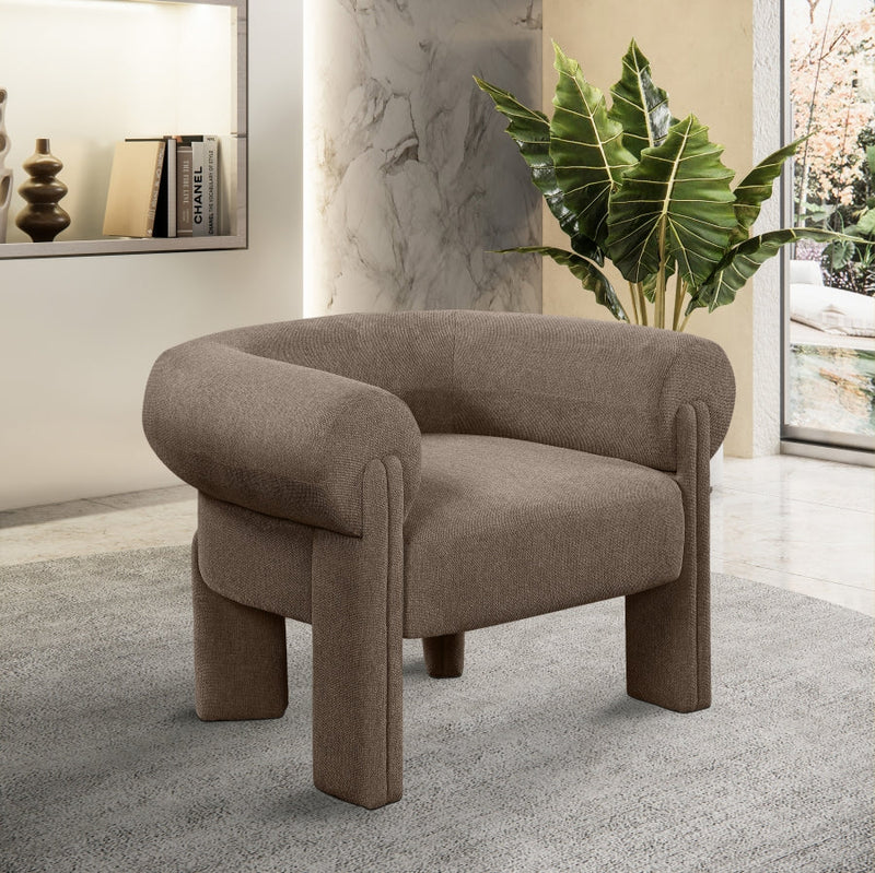 Stefano Fabric Upholstered Accent Chair in Brown - 482Brown