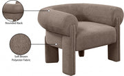 Stefano Fabric Upholstered Accent Chair in Brown - 482Brown