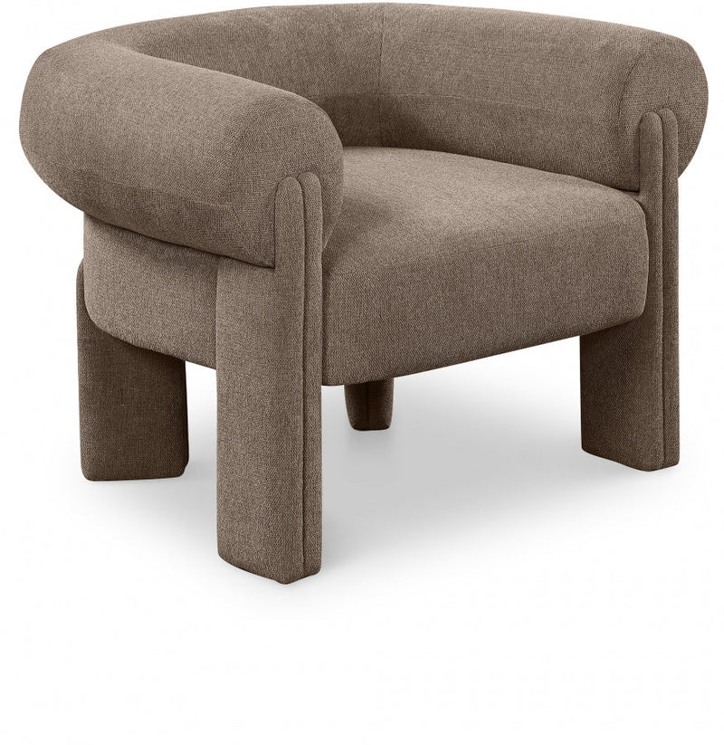 Stefano Fabric Upholstered Accent Chair in Brown - 482Brown