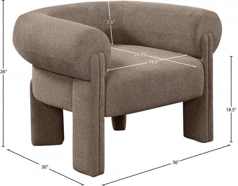 Stefano Fabric Upholstered Accent Chair in Brown - 482Brown