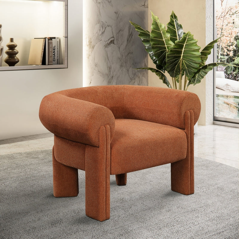 Stefano Fabric Upholstered Accent Chair in Cognac - 482Cognac