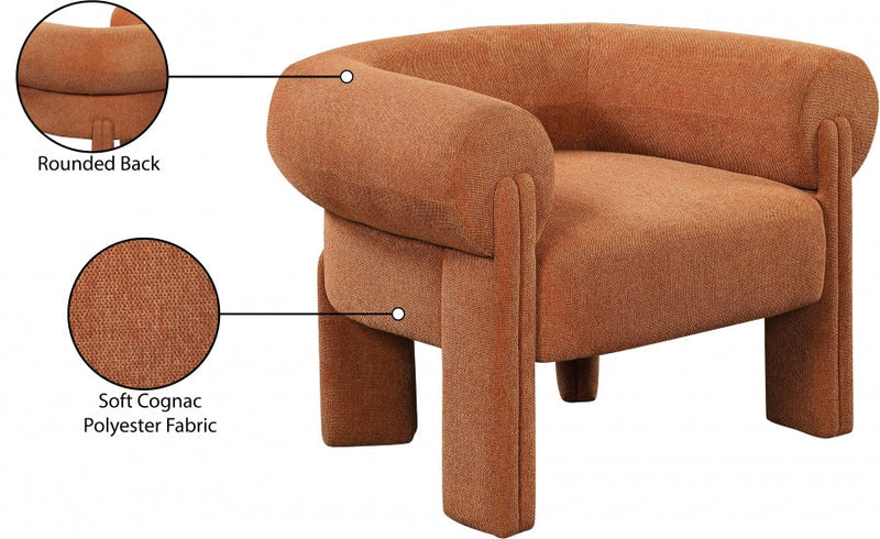 Stefano Fabric Upholstered Accent Chair in Cognac - 482Cognac