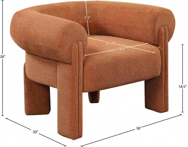Stefano Fabric Upholstered Accent Chair in Cognac - 482Cognac