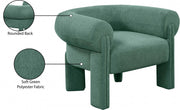 Stefano Fabric Upholstered Accent Chair in Green - 482Green