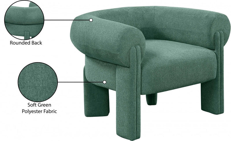 Stefano Fabric Upholstered Accent Chair in Green - 482Green