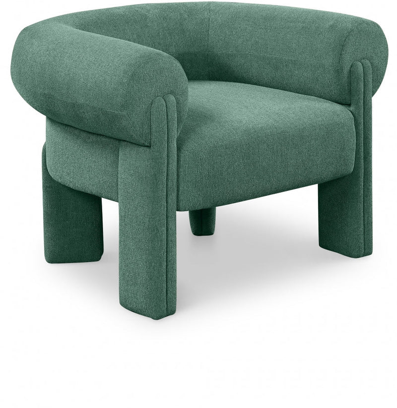 Stefano Fabric Upholstered Accent Chair in Green - 482Green
