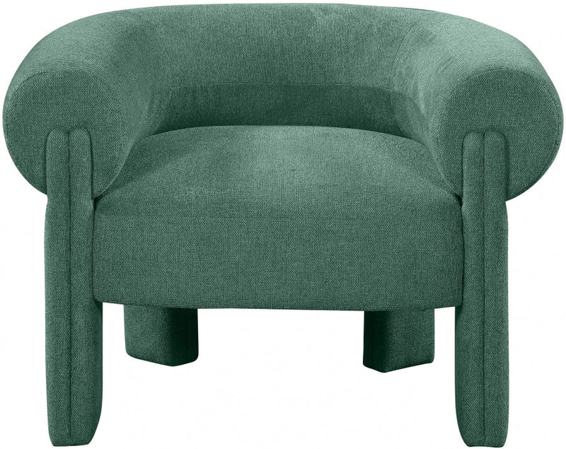 Stefano Fabric Upholstered Accent Chair in Green - 482Green