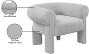 Stefano Fabric Upholstered Accent Chair in Grey - 482Grey