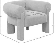 Stefano Fabric Upholstered Accent Chair in Grey - 482Grey