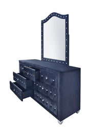 Stella - Blue Upholstered Velvet Mirror - B210-M
