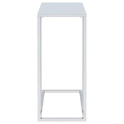Stella White Glass Top C-Shaped Sofa Side Table Chrome - 900250