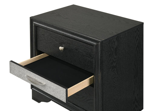 Stellan - 3 Drawers Black Nightstand with Silver Accent - B367-N