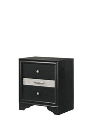 Stellan - 3 Drawers Black Nightstand with Silver Accent - B367-N