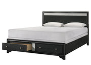 Stellan - Black Storage Queen Bed with Silver Accent - B367-Q-Bed