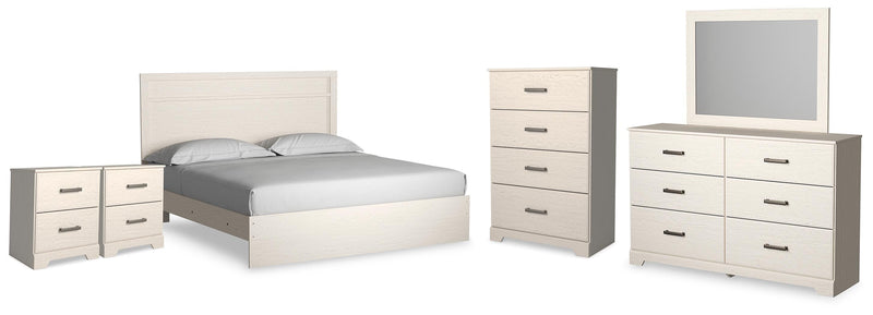 Stelsie King Panel Bed, Dresser, Mirror, Chest and 2 Nightstands - B2588B19