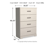Stelsie White Dresser, Mirror, Chest and Nightstand - B2588B15