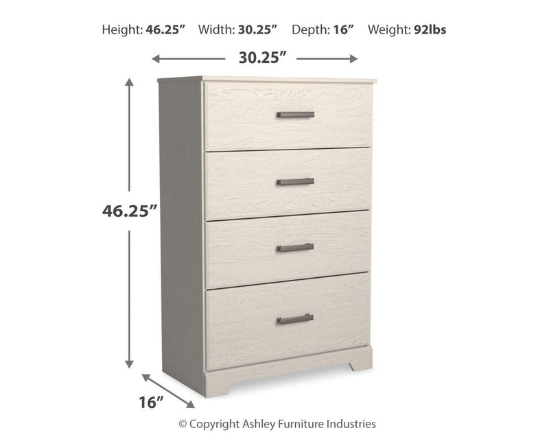 Stelsie White Dresser, Mirror, Chest and Nightstand - B2588B15