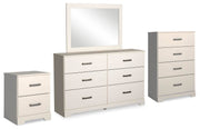 Stelsie White Dresser, Mirror, Chest and Nightstand - B2588B15