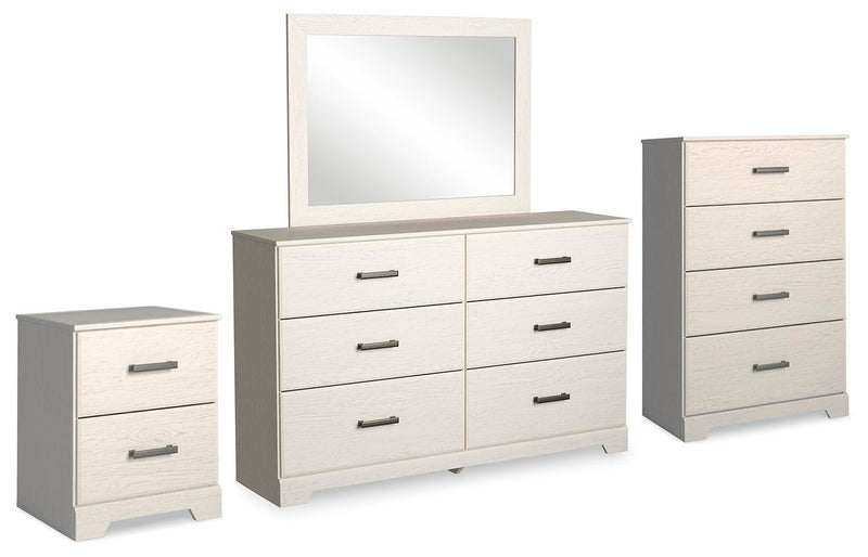 Stelsie White Dresser, Mirror, Chest and Nightstand - B2588B15