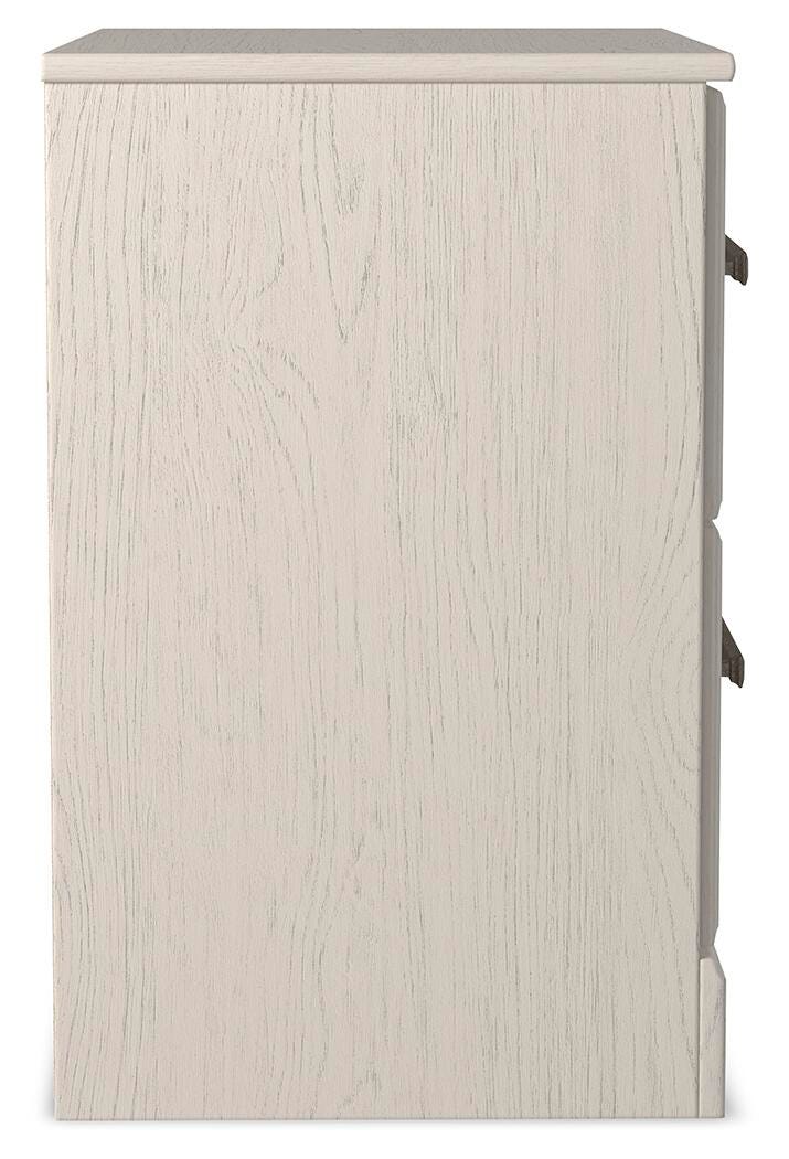 Stelsie White King Panel Bed, Dresser, Mirror and Nightstand - B2588B17