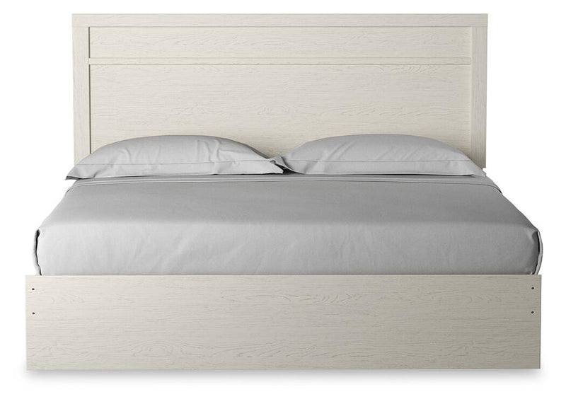 Stelsie White King Panel Bed, Dresser, Mirror and Nightstand - B2588B17