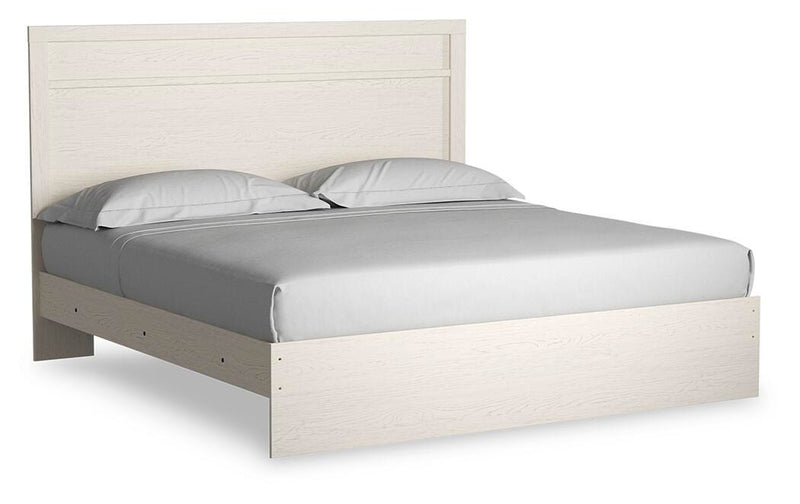 Stelsie White King Panel Bed, Dresser, Mirror and Nightstand - B2588B17