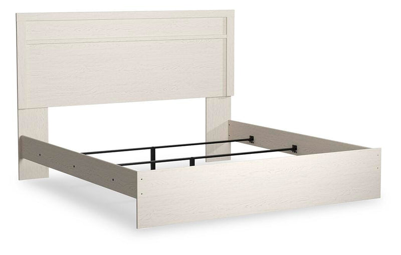 Stelsie White King Panel Bed, Dresser, Mirror and Nightstand - B2588B17