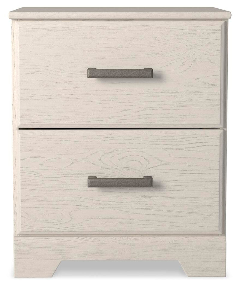 Stelsie White King Panel Bed, Dresser, Mirror and Nightstand - B2588B17