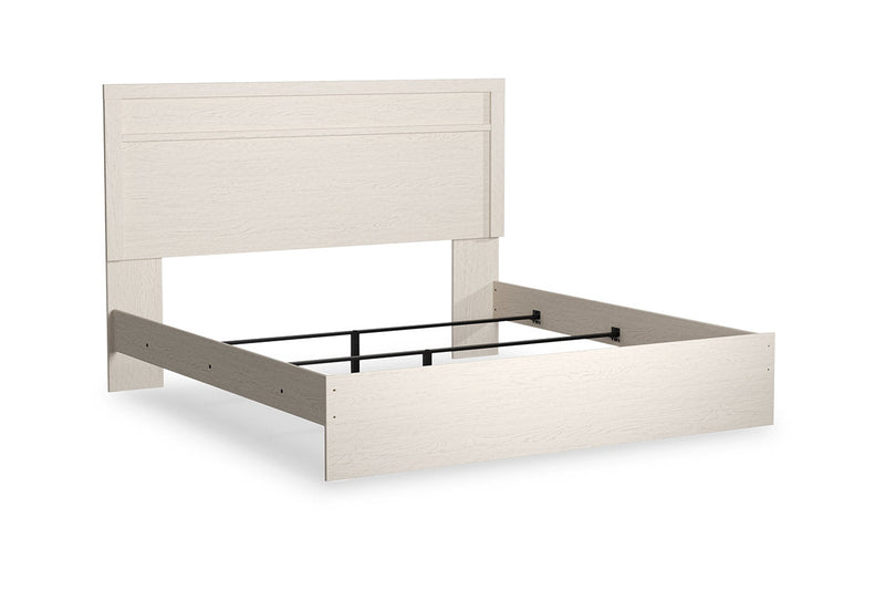 Stelsie White King Panel Bed - Gate FurnitureKing Bed