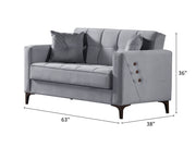 Step 63" Wide Square Arm Convertible Loveseat - Gate FurnitureLoveseat