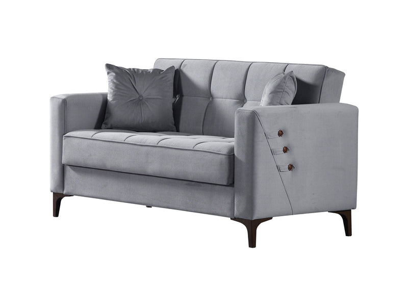 Step 63" Wide Square Arm Convertible Loveseat - Gate FurnitureLoveseat