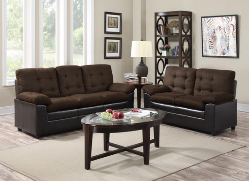 Stephanandra Chocolate Microfiber Sofa/Love Seat - Gate FurnitureLiving Room Set