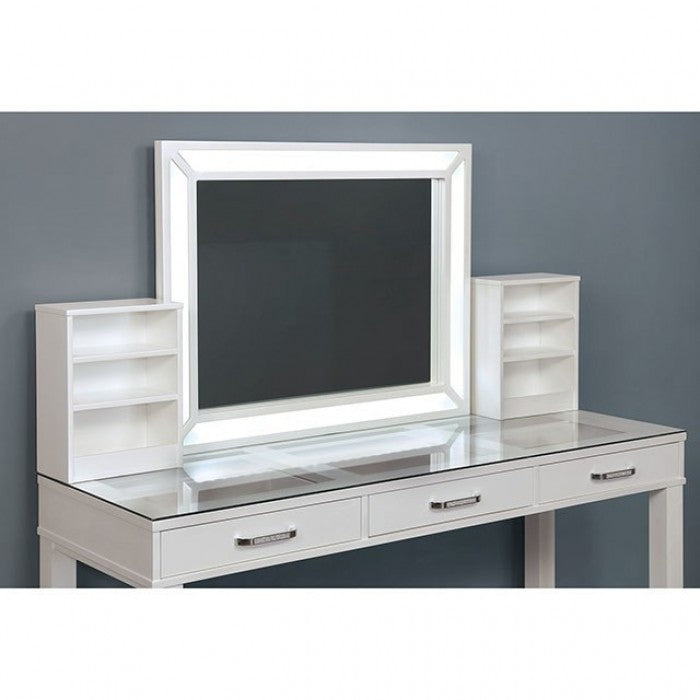 Stephanie Luminous White Vanity Set - FOA-DK5685WH-PK