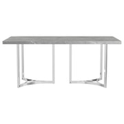 Sterling 72-inch Rectangular Dining Table Grey Faux Marble - 108121