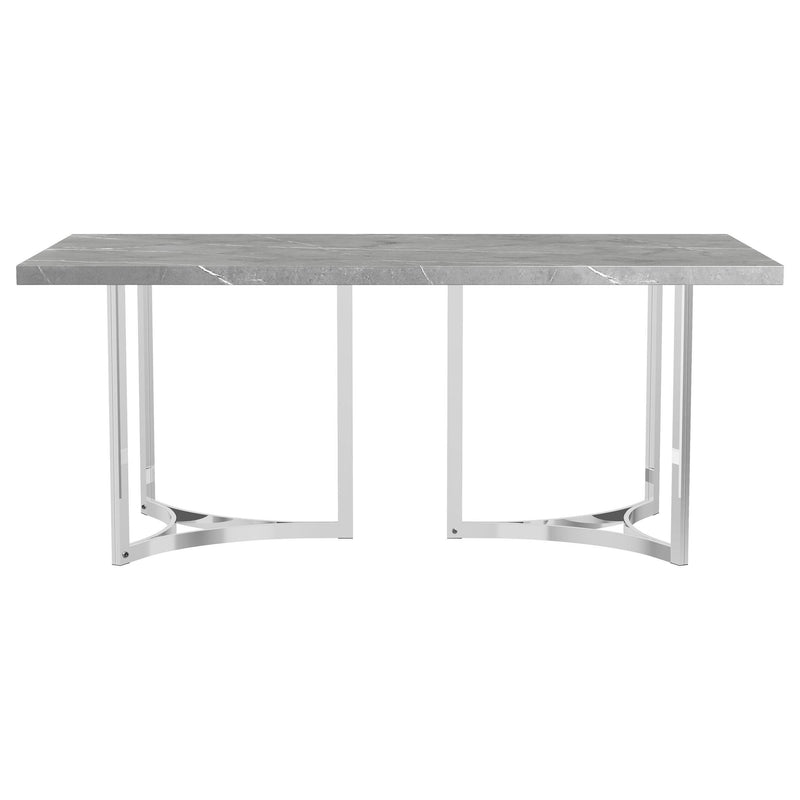 Sterling 72-inch Rectangular Dining Table Grey Faux Marble - 108121